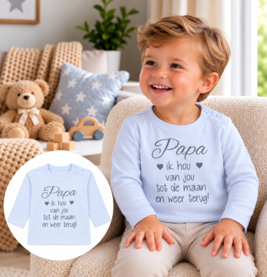 Shirtje Papa ik hou van jou tot de maan en weer terug